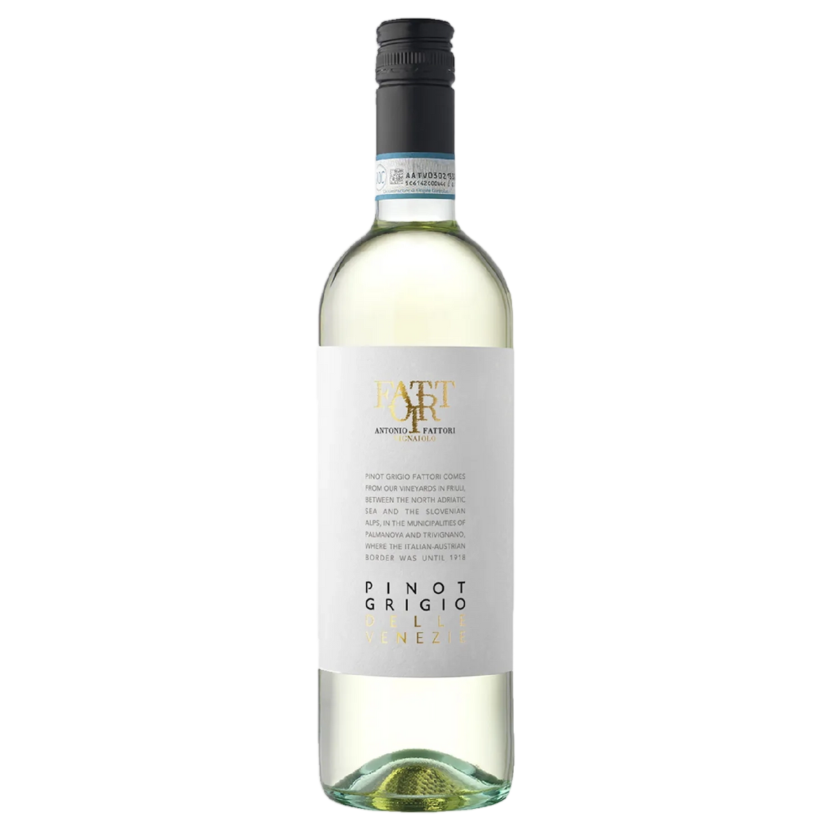 A bottle of 2025 Fattori Pinot Grigio DOC 750ml White Wine