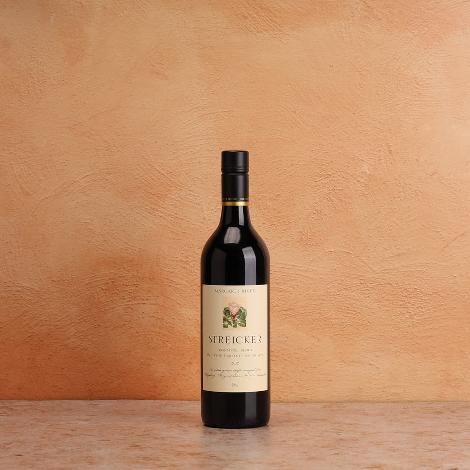 A bottle of 2012 Streicker Ironstone Block Old Vine Cabernet Sauvignon 750ml Red Wine