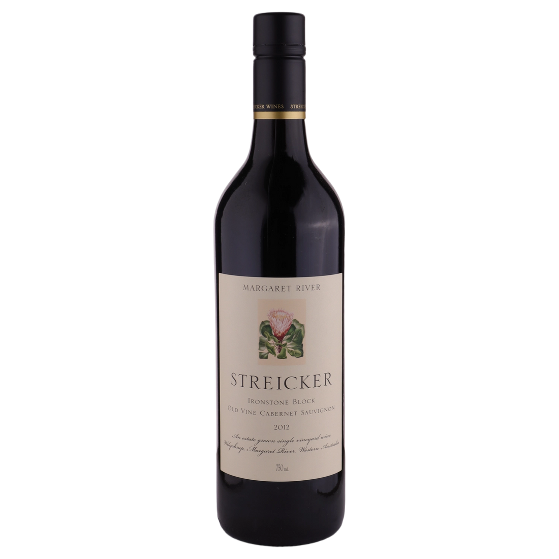 A bottle of 2012 Streicker Ironstone Block Old Vine Cabernet Sauvignon 750ml Red Wine