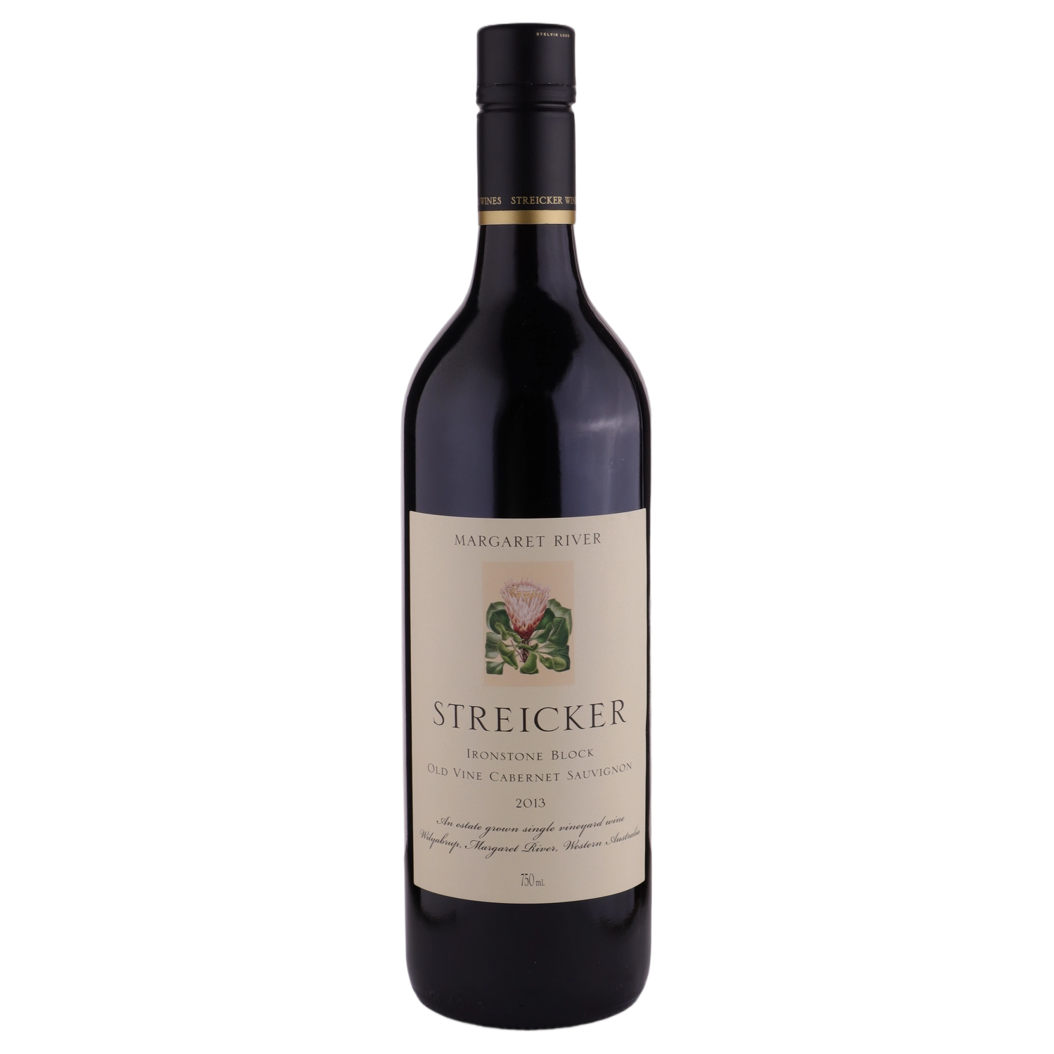 A bottle of Streicker Ironstone Block Old Vine Cabernet Sauvignon 2013 750ml Red Wine