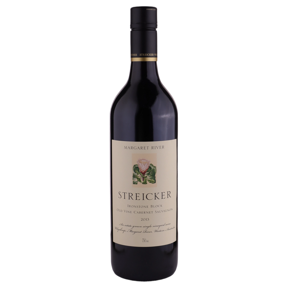 A bottle of Streicker Ironstone Block Old Vine Cabernet Sauvignon 2013 750ml Red Wine