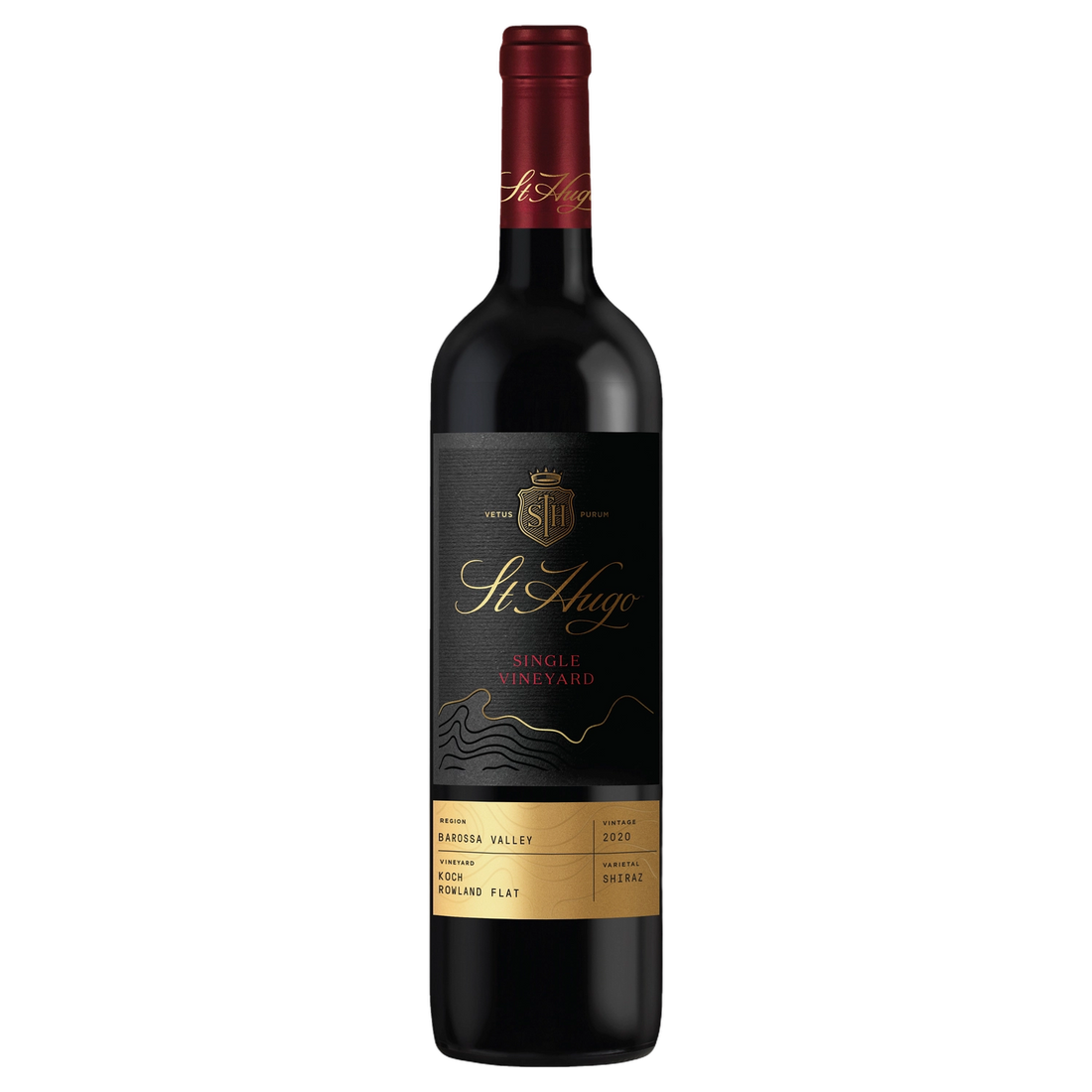 A bottle of 2020 St Hugo Single Vineyard Koch Shiraz 750ml Red Wine