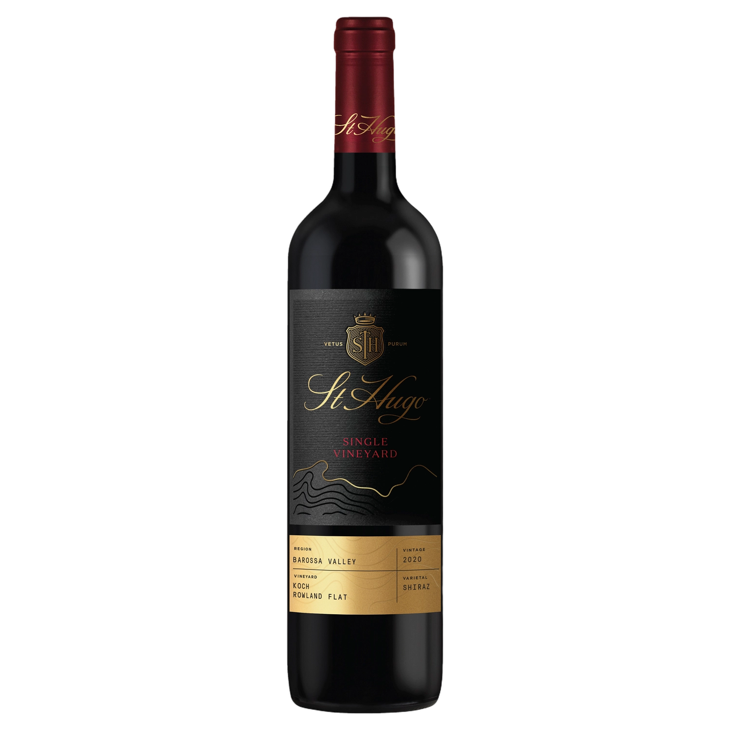 A bottle of 2020 St Hugo Single Vineyard Koch Shiraz 750ml Red Wine