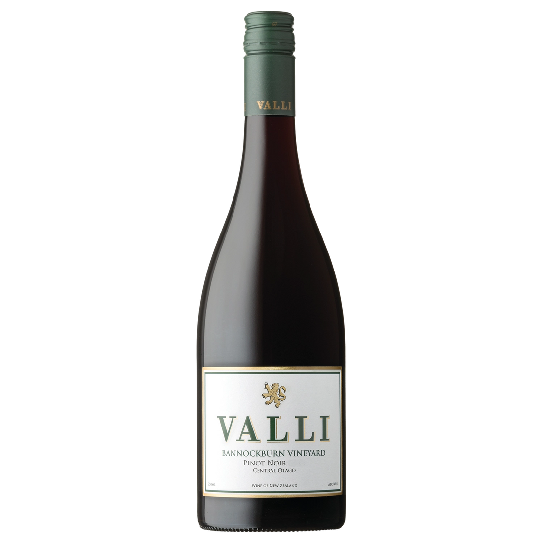 A bottle of 2023 Valli Bannockburn Vineyard Pinot Noir 750ml Red Wine