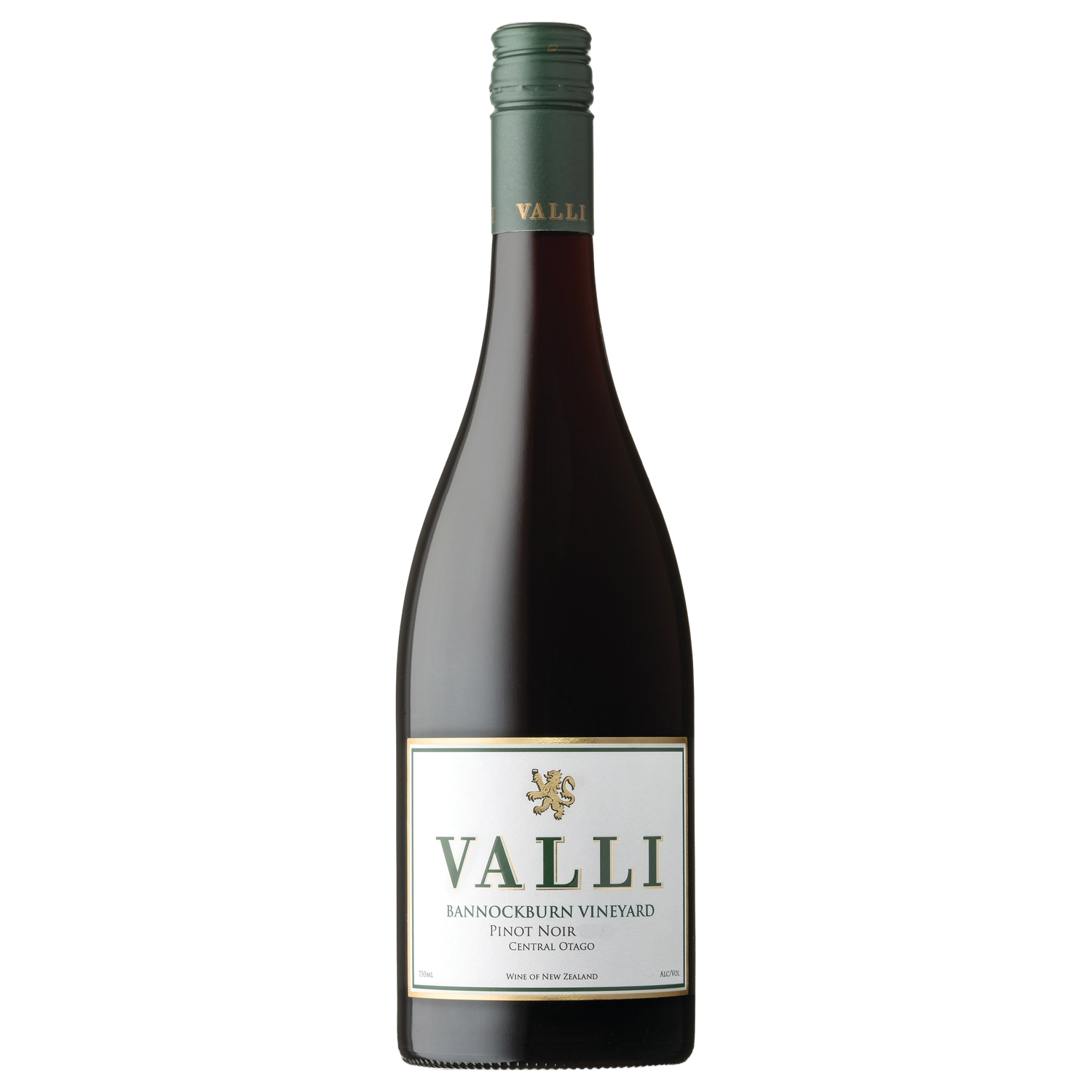 A bottle of 2023 Valli Bannockburn Vineyard Pinot Noir 750ml Red Wine