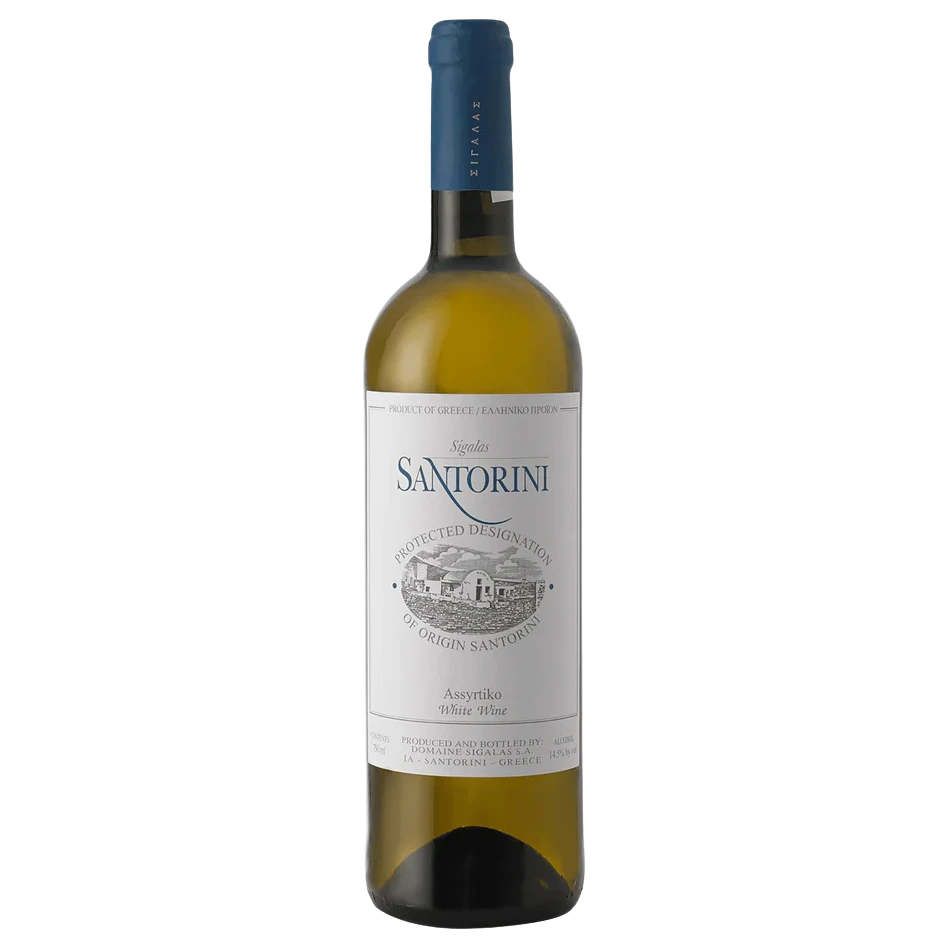 A bottle of 2025 Sigalas Assyrtiko Santorini 750ml White Wine