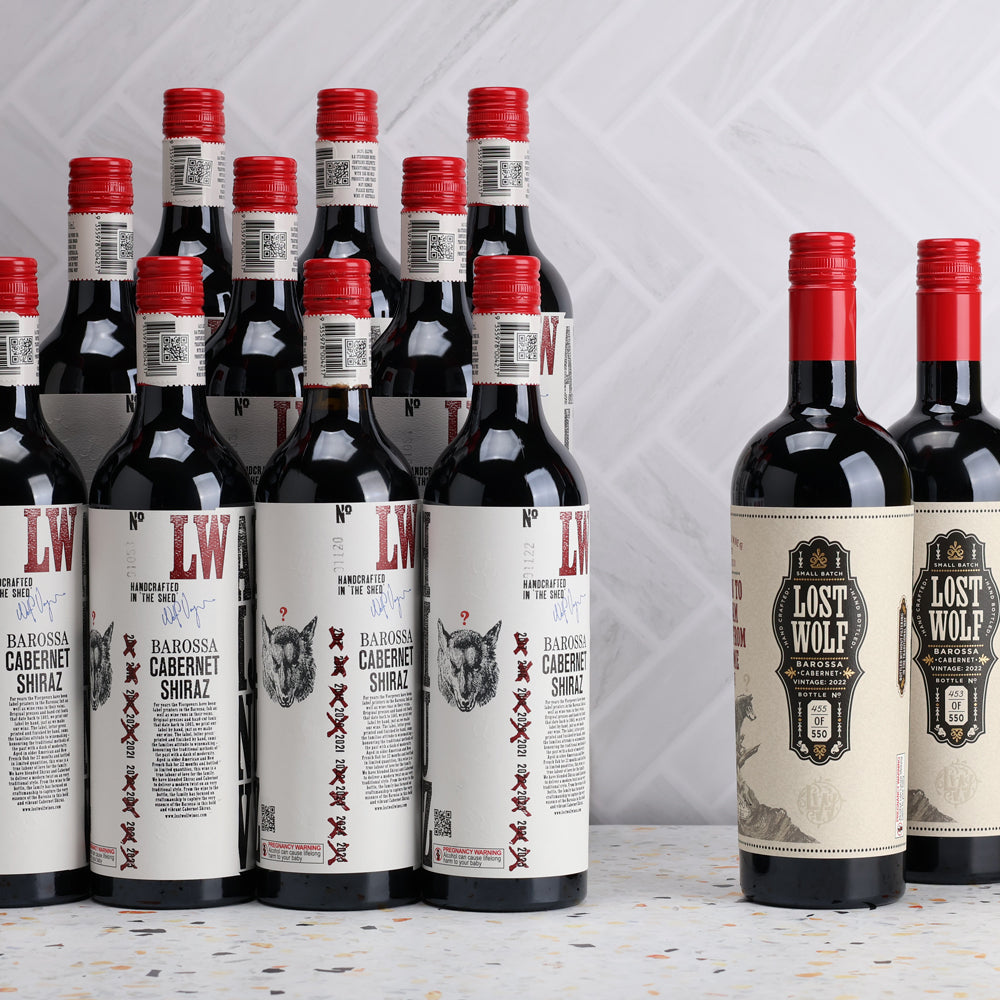 A collection of 10 Lost Wolf Cab Shiraz + 2 Lost Wolf Reserve Cab from The Wine Collective