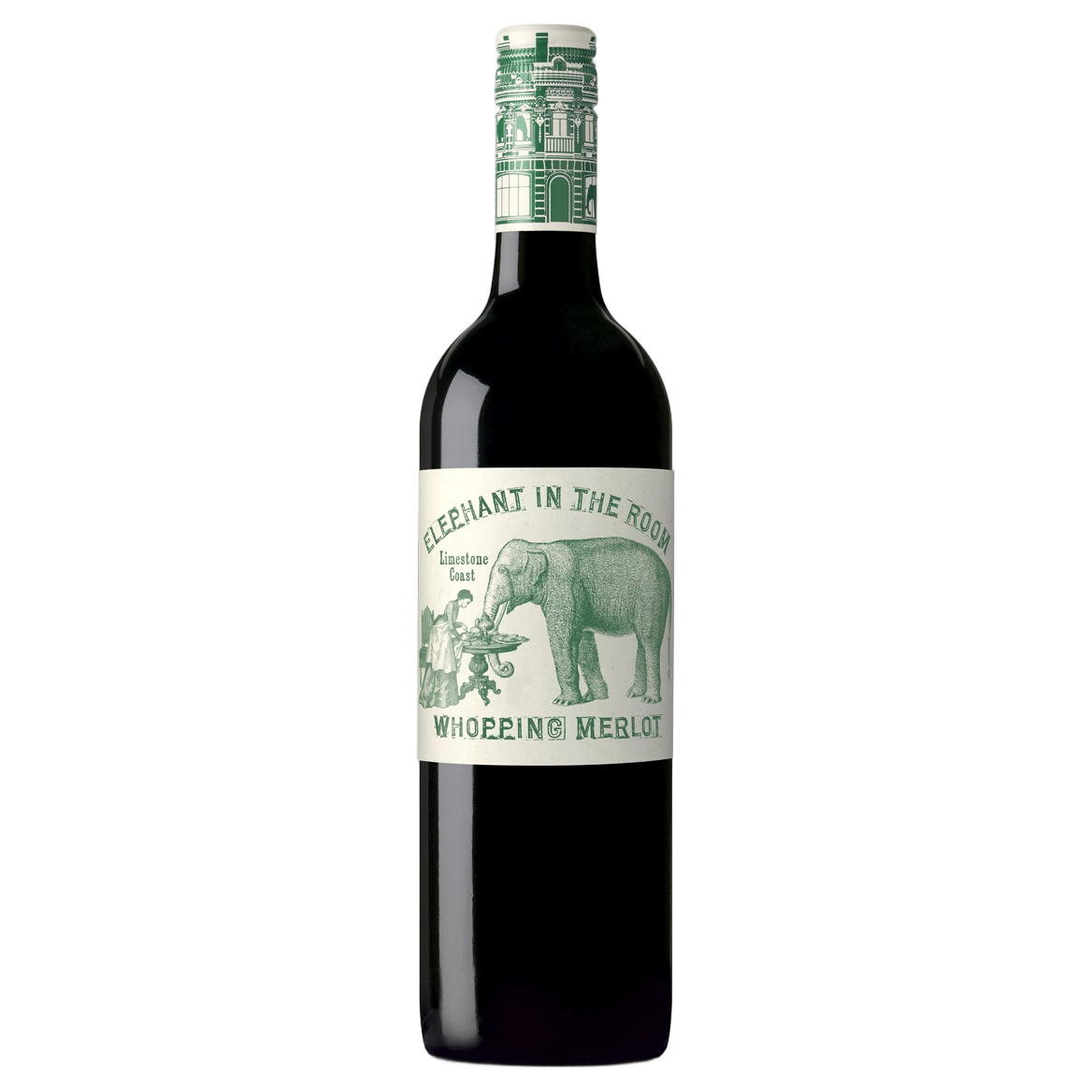 A bottle of 2025 Elephant in the Room Limestone Coast Merlot 750ml Red Wine