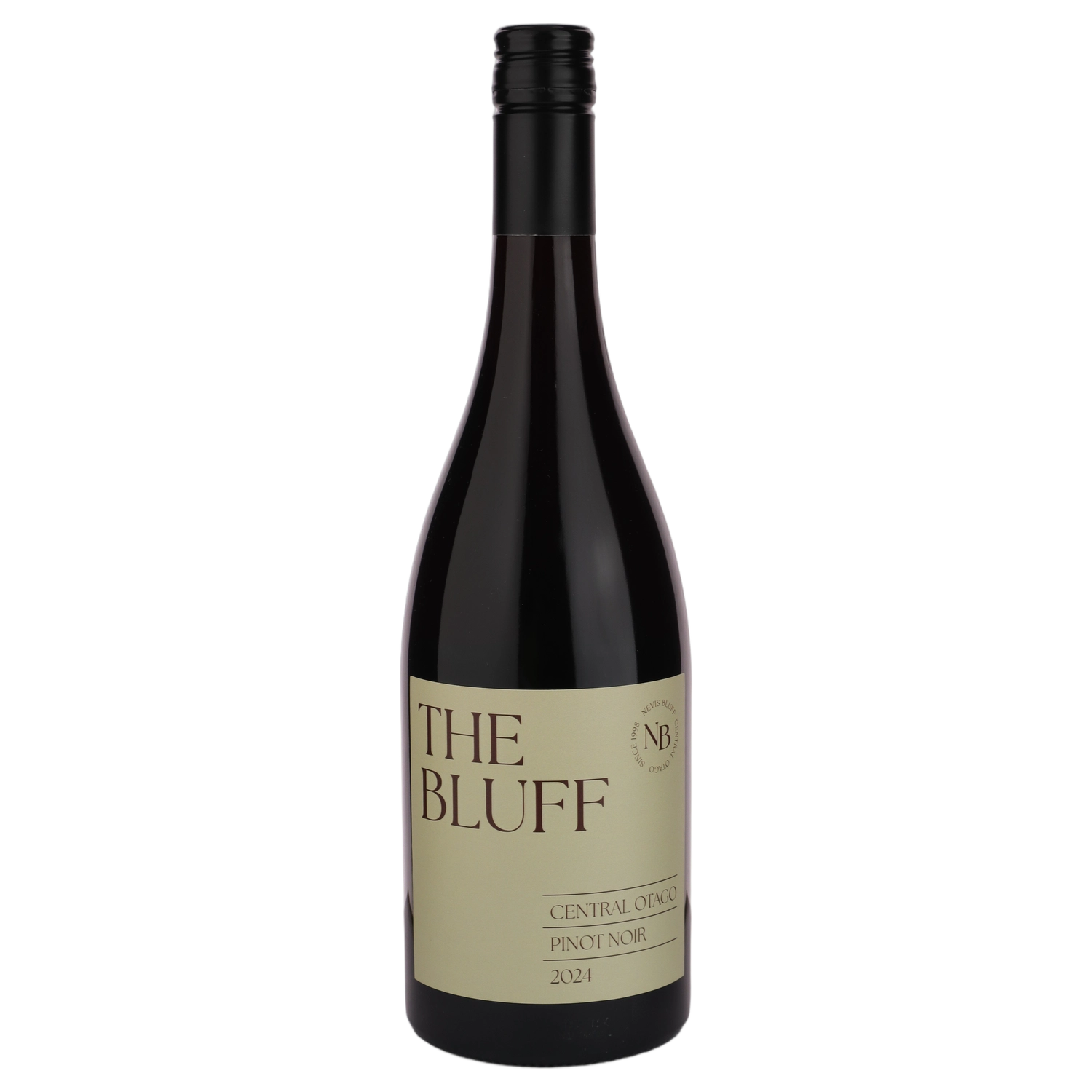 A bottle of Nevis Bluff The Bluff Pinot Noir 2024 750ml Red Wine