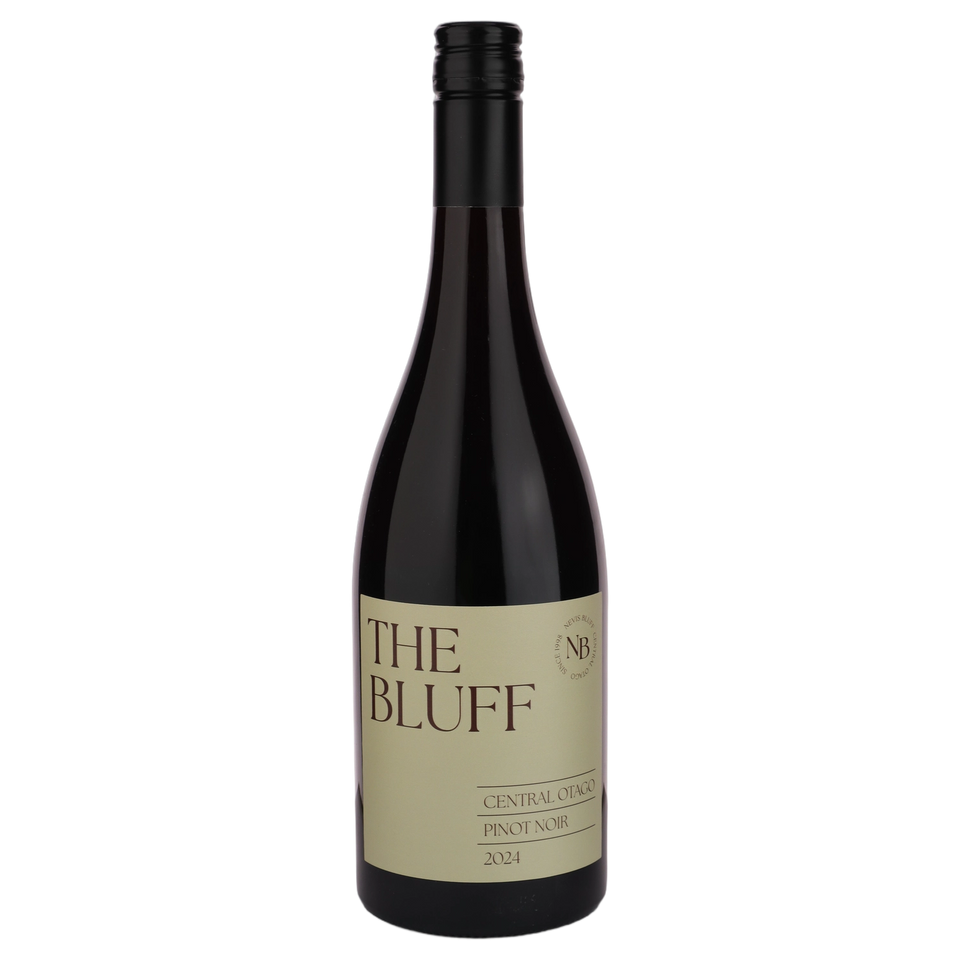A bottle of Nevis Bluff The Bluff Pinot Noir 2024 750ml Red Wine