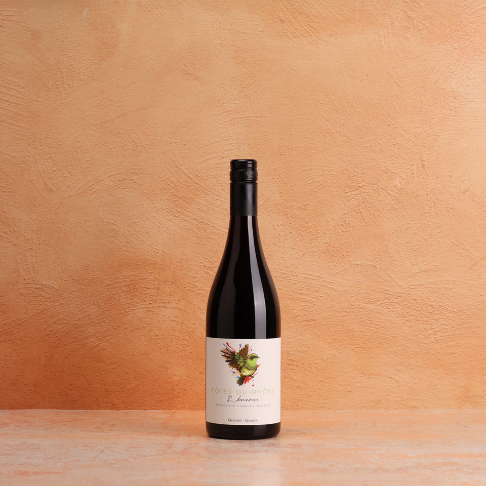 A bottle of Gonnet Gilson L'Amuseur Cotes du Rhone 2022 750ml Red Wine