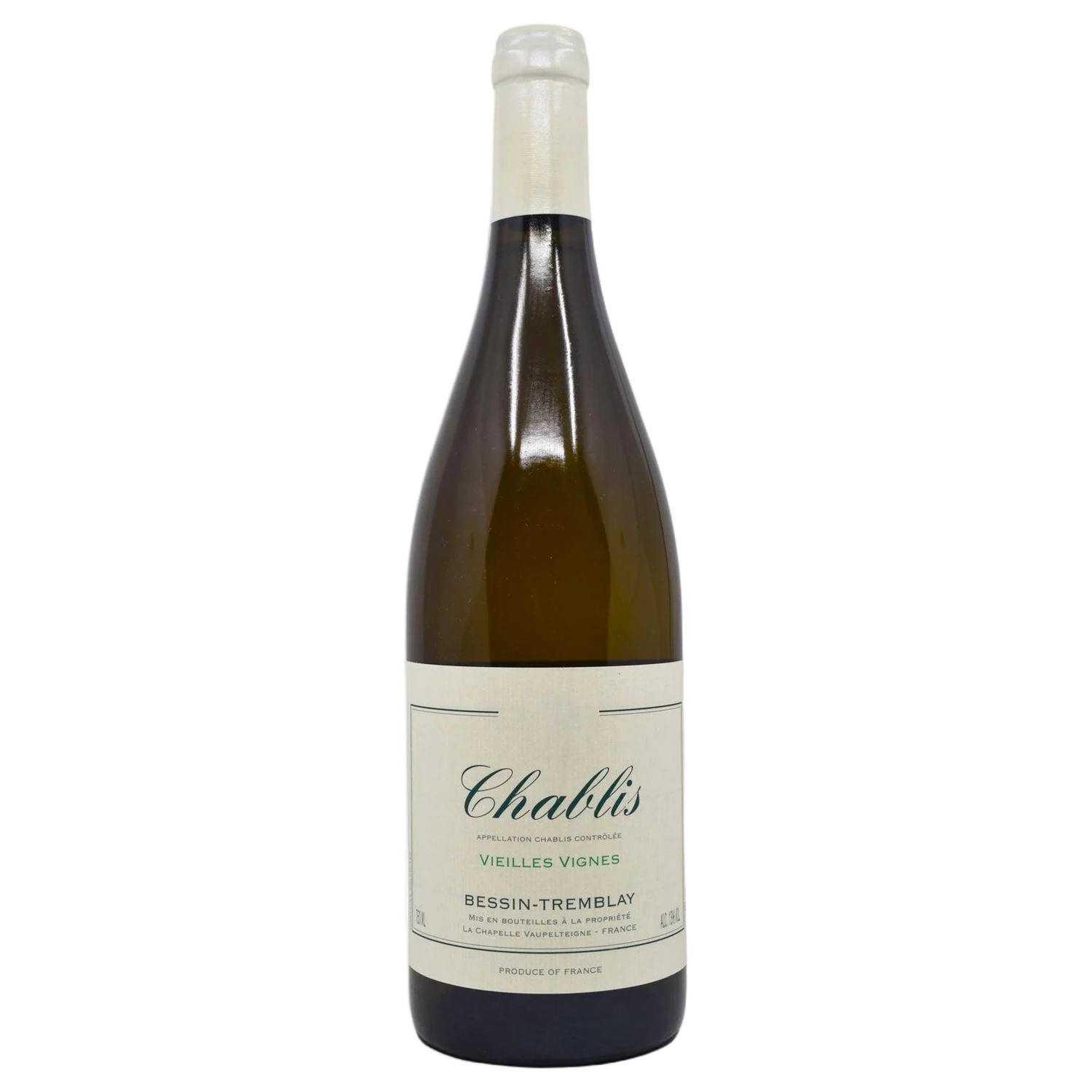A bottle of 2023 Bessin Tremblay Chablis Vieilles Vignes 750ml White Wine