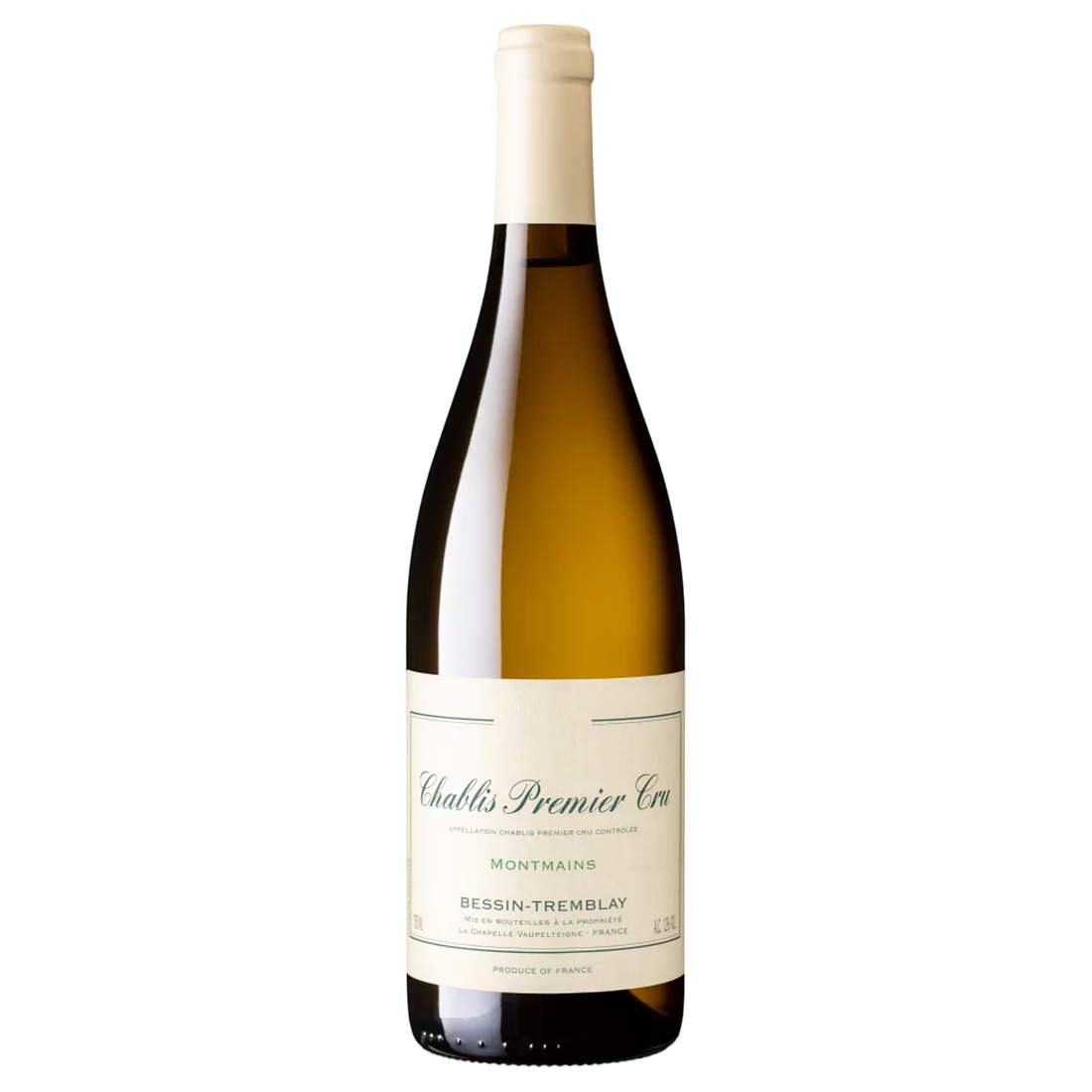 A bottle of 2023 Bessin Tremblay Chablis 1er Cru Montmains 750ml White Wine