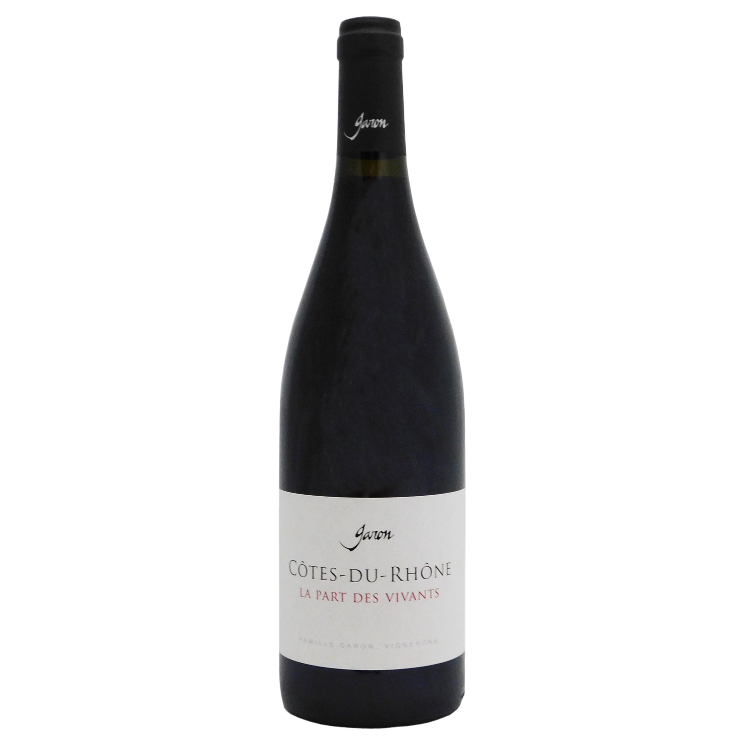A bottle of Domaine Garon Cotes du Rhone ‘La Part des Vivants’ Red 2023 750ml Red Wine