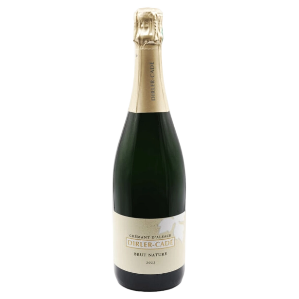 A bottle of 2022 Domaine Dirler Cade Cremant d'Alsace Brut Nature 750ml White Wine