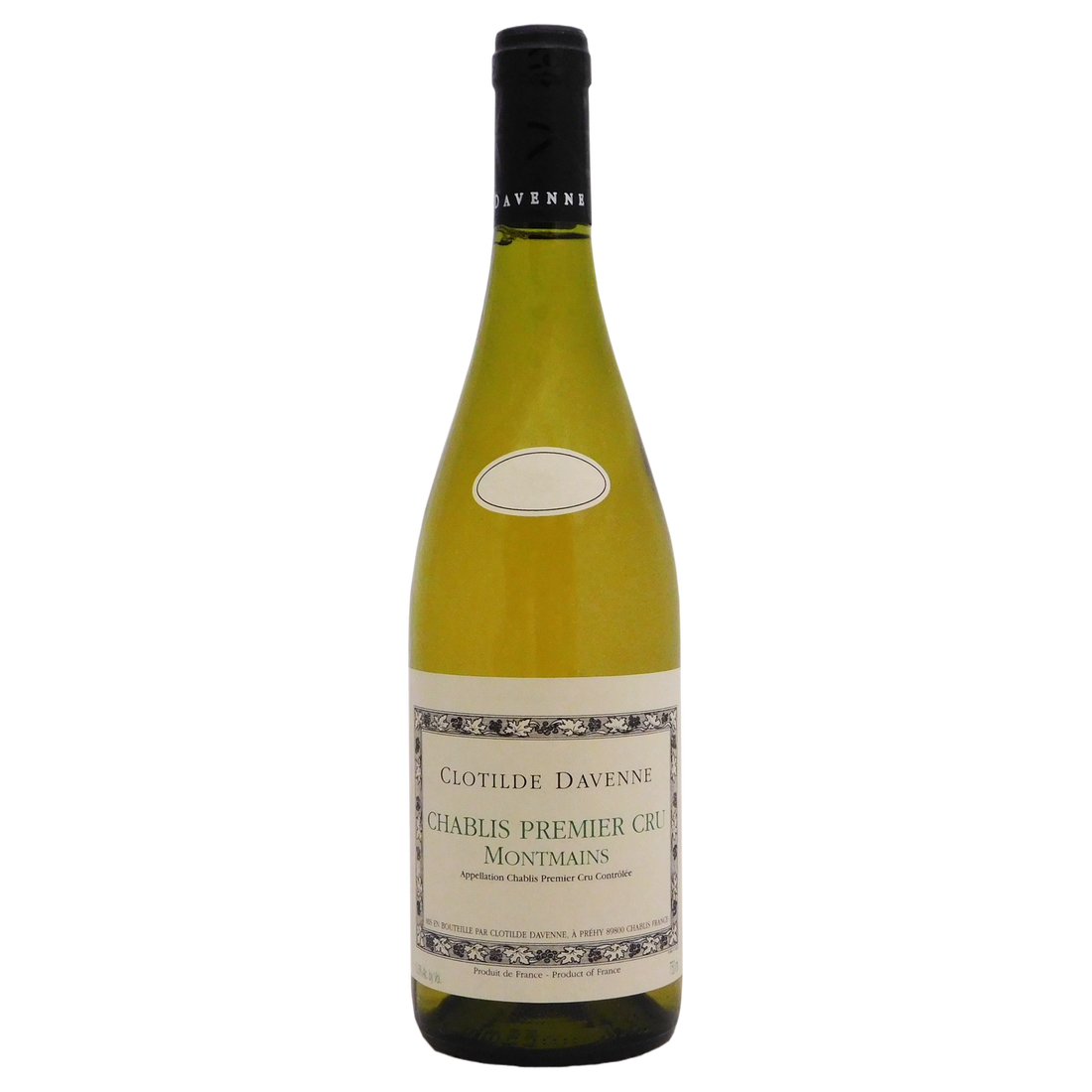 A bottle of 2023 Clotilde Davenne Chablis 1er Cru Montmains white 750ml White Wine