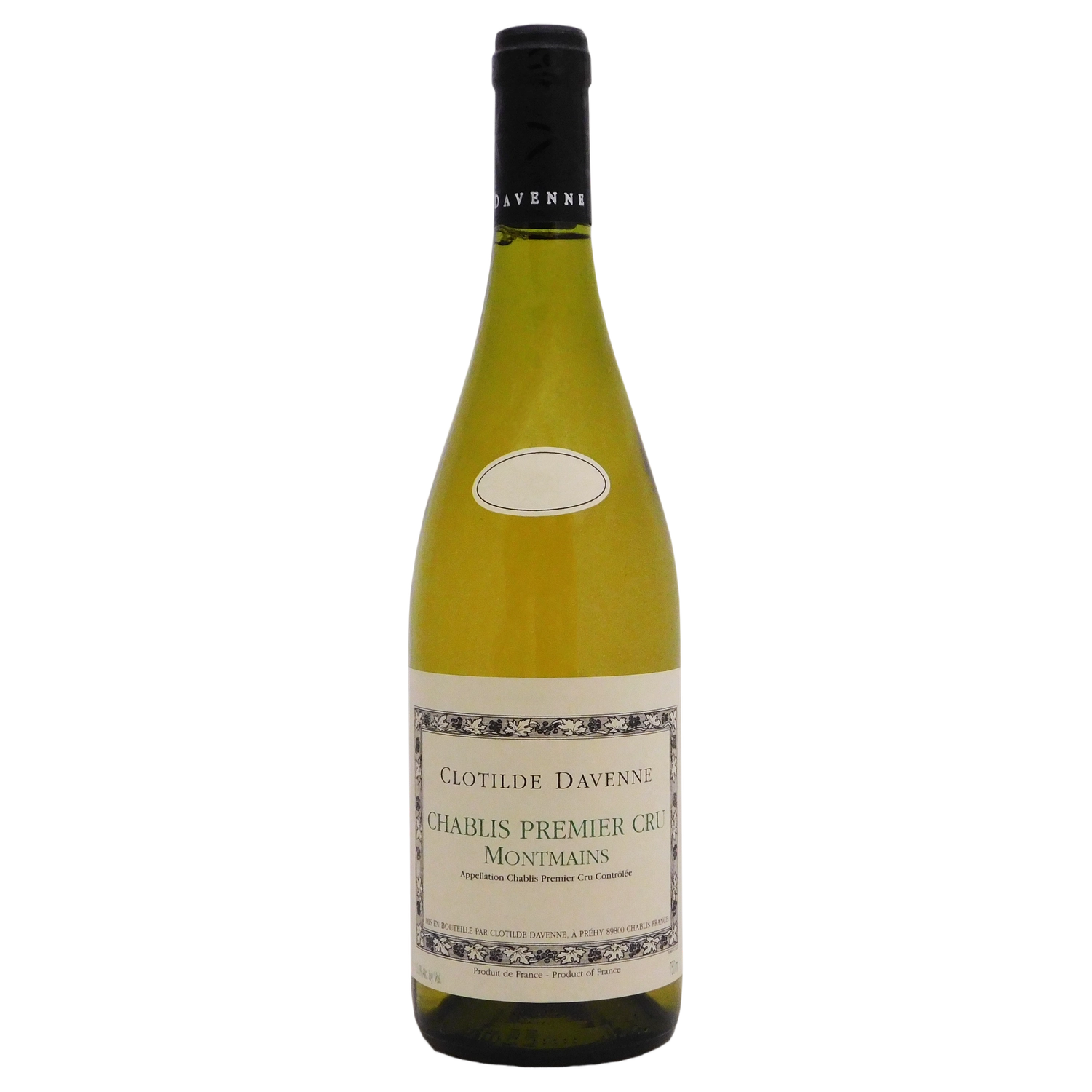 A bottle of 2023 Clotilde Davenne Chablis 1er Cru Montmains white 750ml White Wine