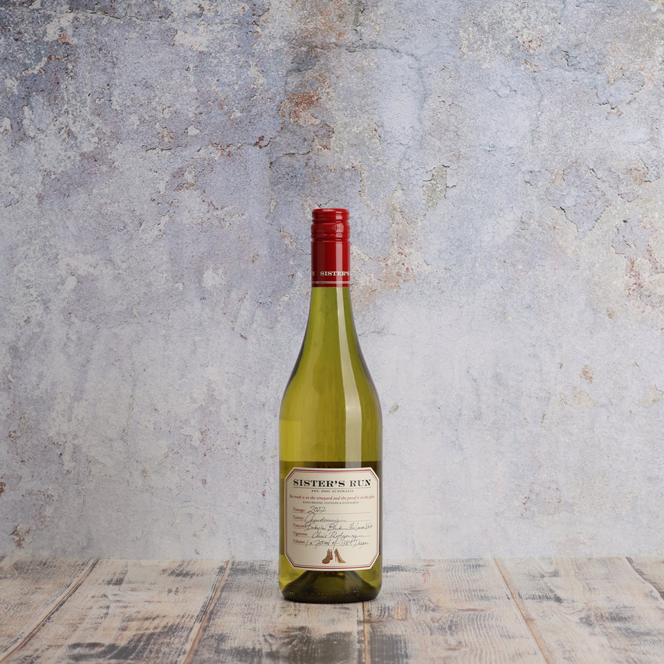 A bottle of 2022 Sister's Run Babylon Block Chardonnay 750ml White Wine