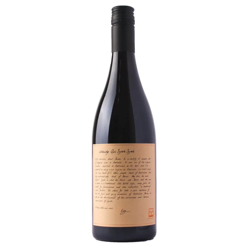 A bottle of 2023 Lethbridge Que Syrah Syrah 750ml Red Wine