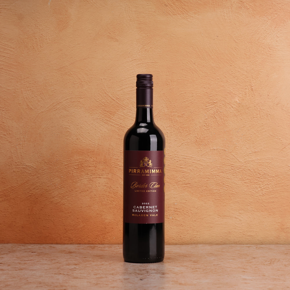 A bottle of 2022 Pirramimma 'Border Clan' McLaren Vale Cabernet 750ml Red Wine
