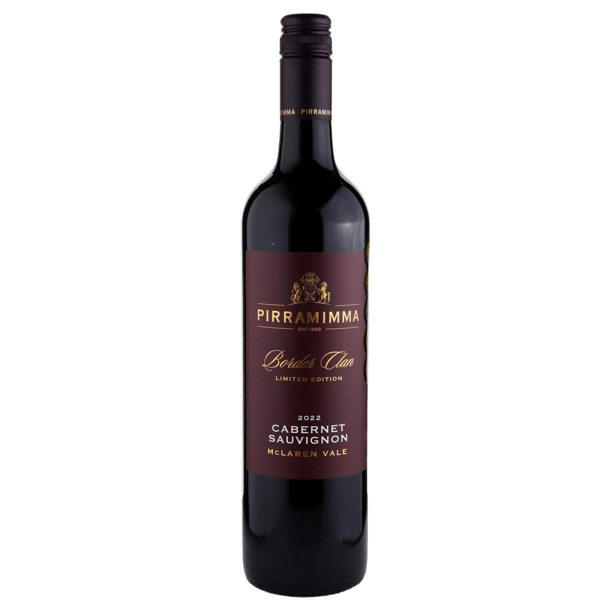A bottle of 2022 Pirramimma 'Border Clan' McLaren Vale Cabernet 750ml Red Wine