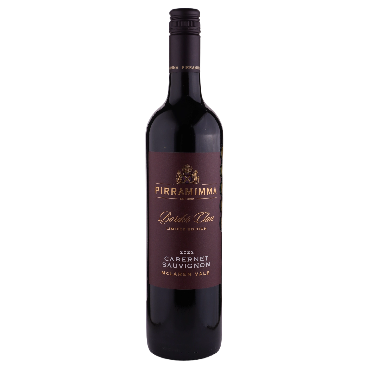 A bottle of 2022 Pirramimma 'Border Clan' McLaren Vale Cabernet 750ml Red Wine