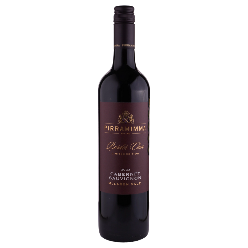 A bottle of 2022 Pirramimma 'Border Clan' McLaren Vale Cabernet 750ml Red Wine