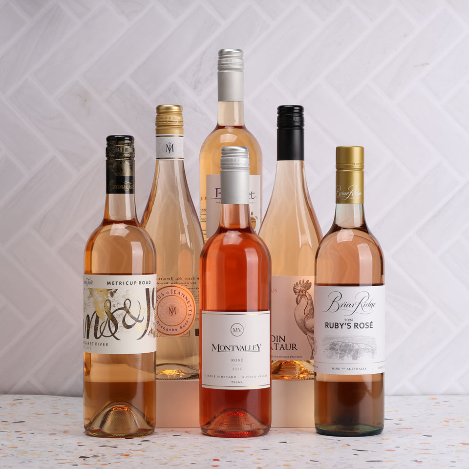 A collection of Strawberry Kisses Rosé 6pack from The Wine Collective