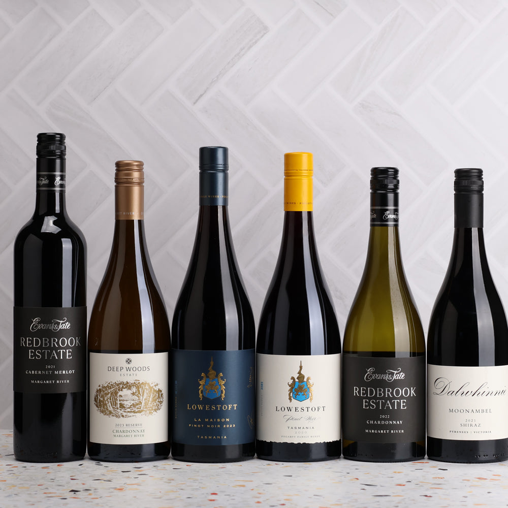 A collection of The Most Awarded Mix Ever 6 pack Valued at $435 from The Wine Collective