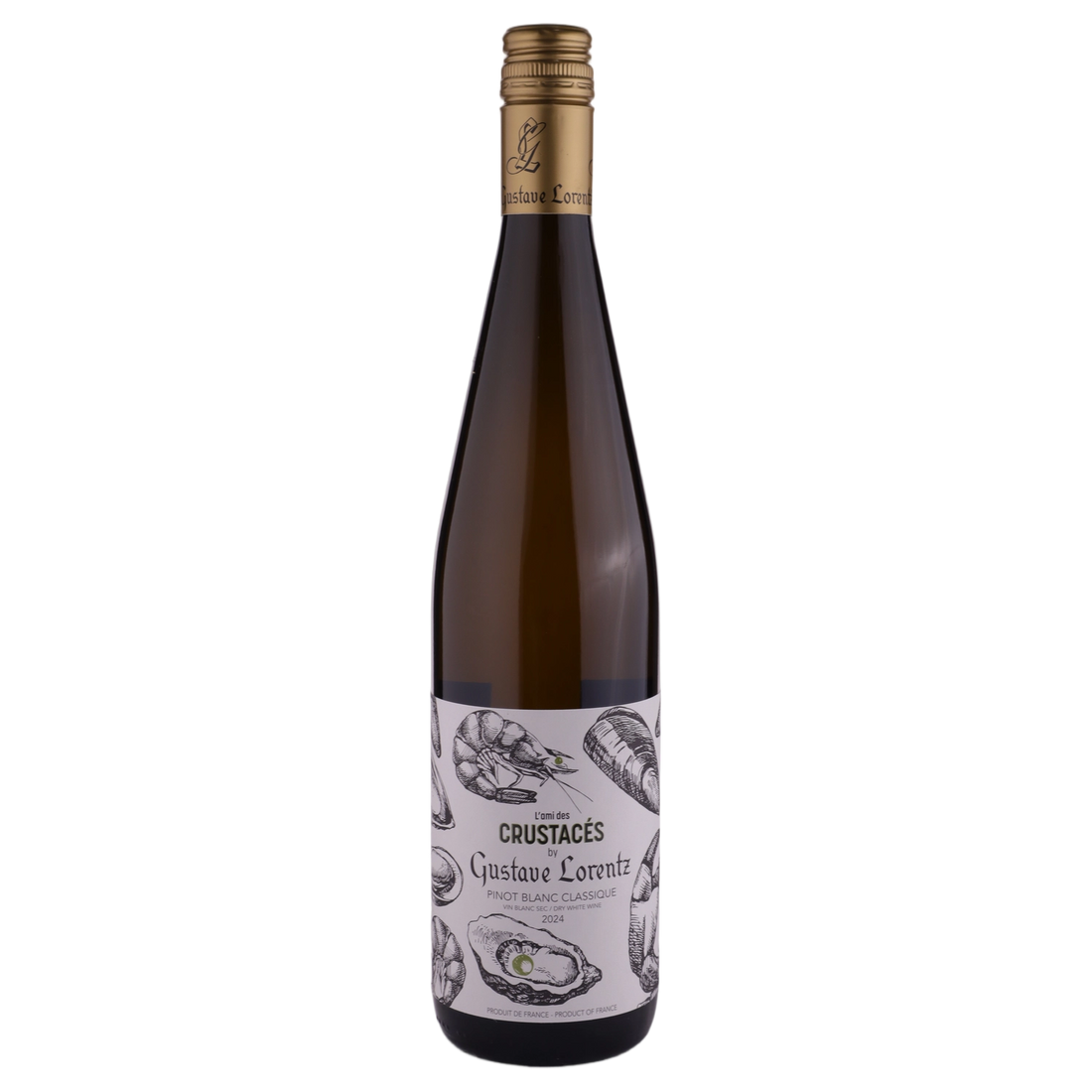 A bottle of 2024 Gustave Lorentz L'Ami des Crustaces Pinot Blanc Classique 750ml White Wine