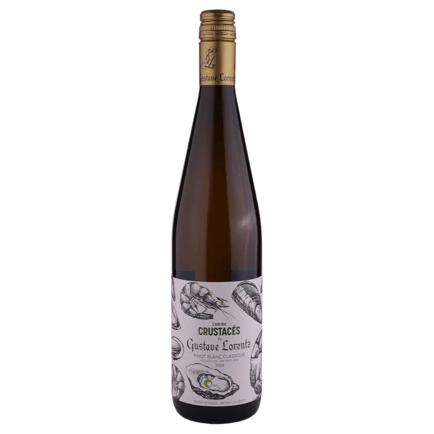A bottle of 2024 Gustave Lorentz L'Ami des Crustaces Pinot Blanc Classique 750ml White Wine