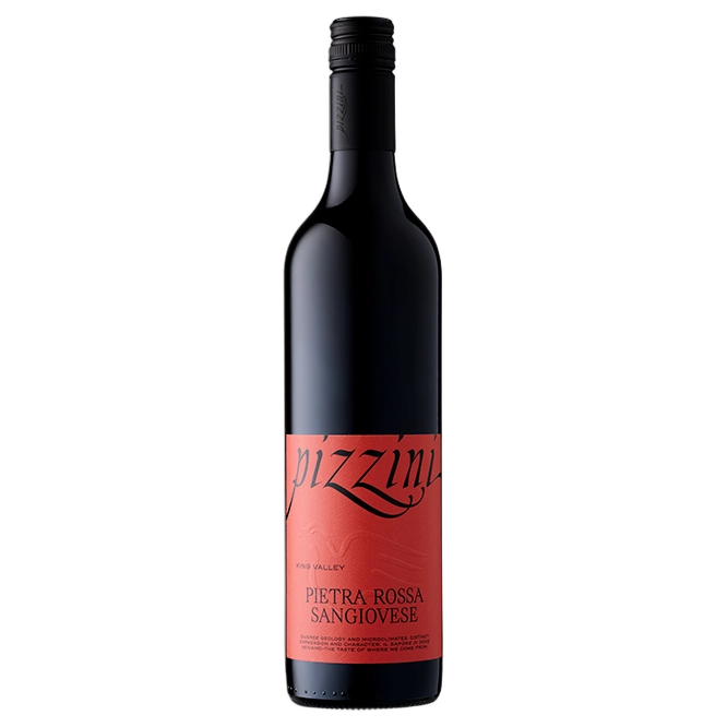 A bottle of 2024 Pizzini King Valley Craft Pietra Rossa Sangiovese 750ml Red Wine