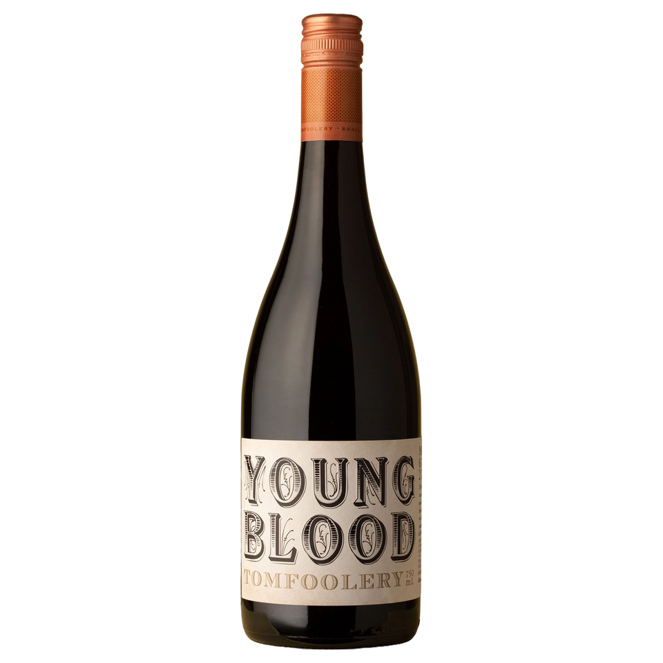 A bottle of 2024 Tomfoolery Young Blood MSG 750ml Red Wine