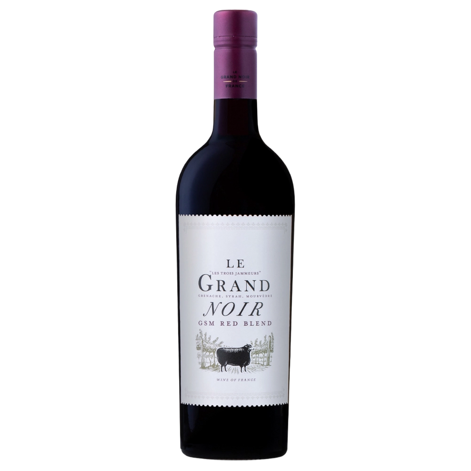 A bottle of 2024 Le Grand Noir GSM 750ml Red Wine