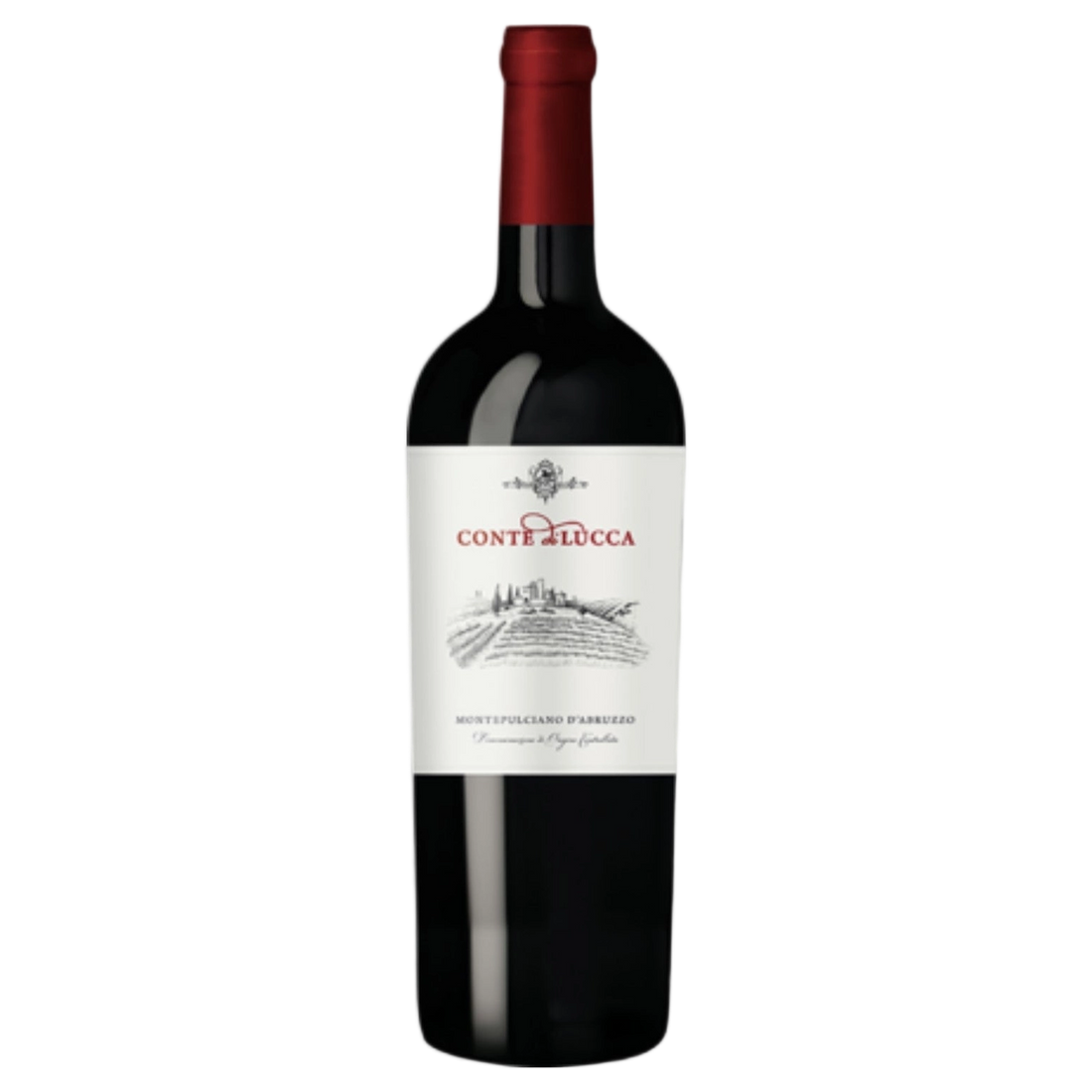 A bottle of 2023 Conte Di Lucca Montepulciano D'Abruzzo DOC 750ml Red Wine
