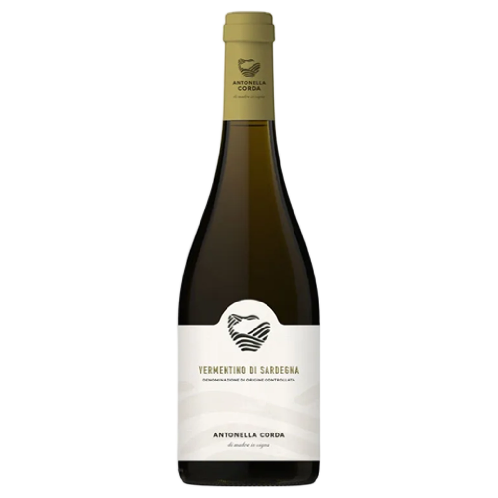 A bottle of 2024 Antonella Corda Vermentino Di Sardegna DOC 750ml White Wine