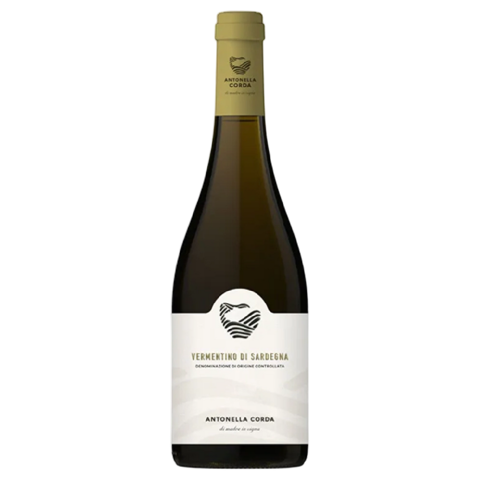 A bottle of 2024 Antonella Corda Vermentino Di Sardegna DOC 750ml White Wine