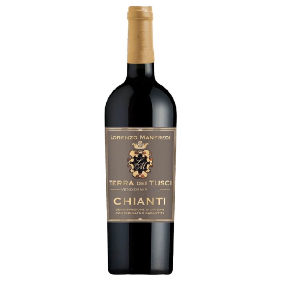 A bottle of 2024 Lorenzo Manfredi Chianti Terra Dei Tuschi DOCG 750ml Red Wine