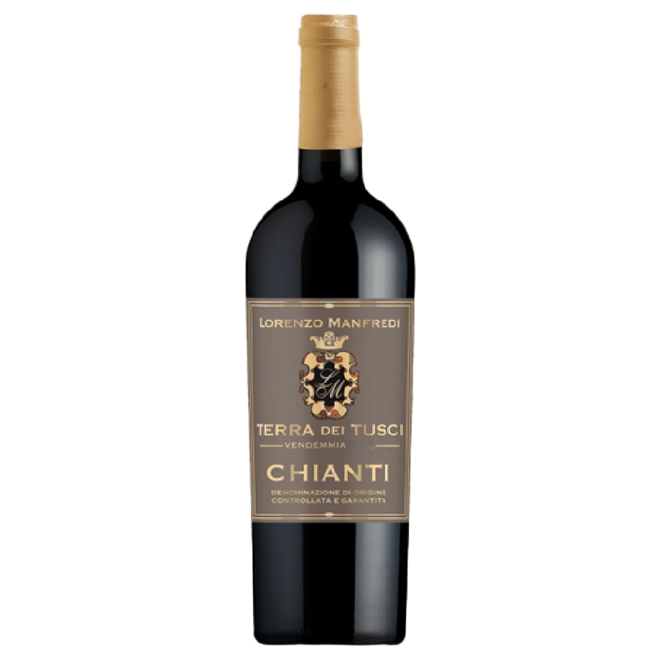 A bottle of 2024 Lorenzo Manfredi Chianti Terra Dei Tuschi DOCG 750ml Red Wine