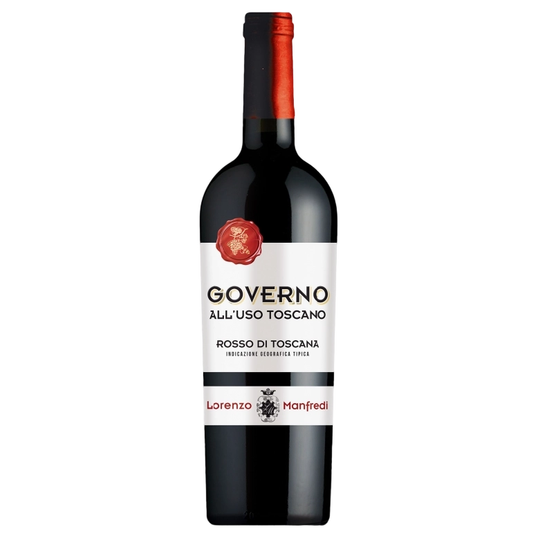 A bottle of 2021 Lorenzo Manfredi Governo All'Uso Toscano IGT 750ml Red Wine