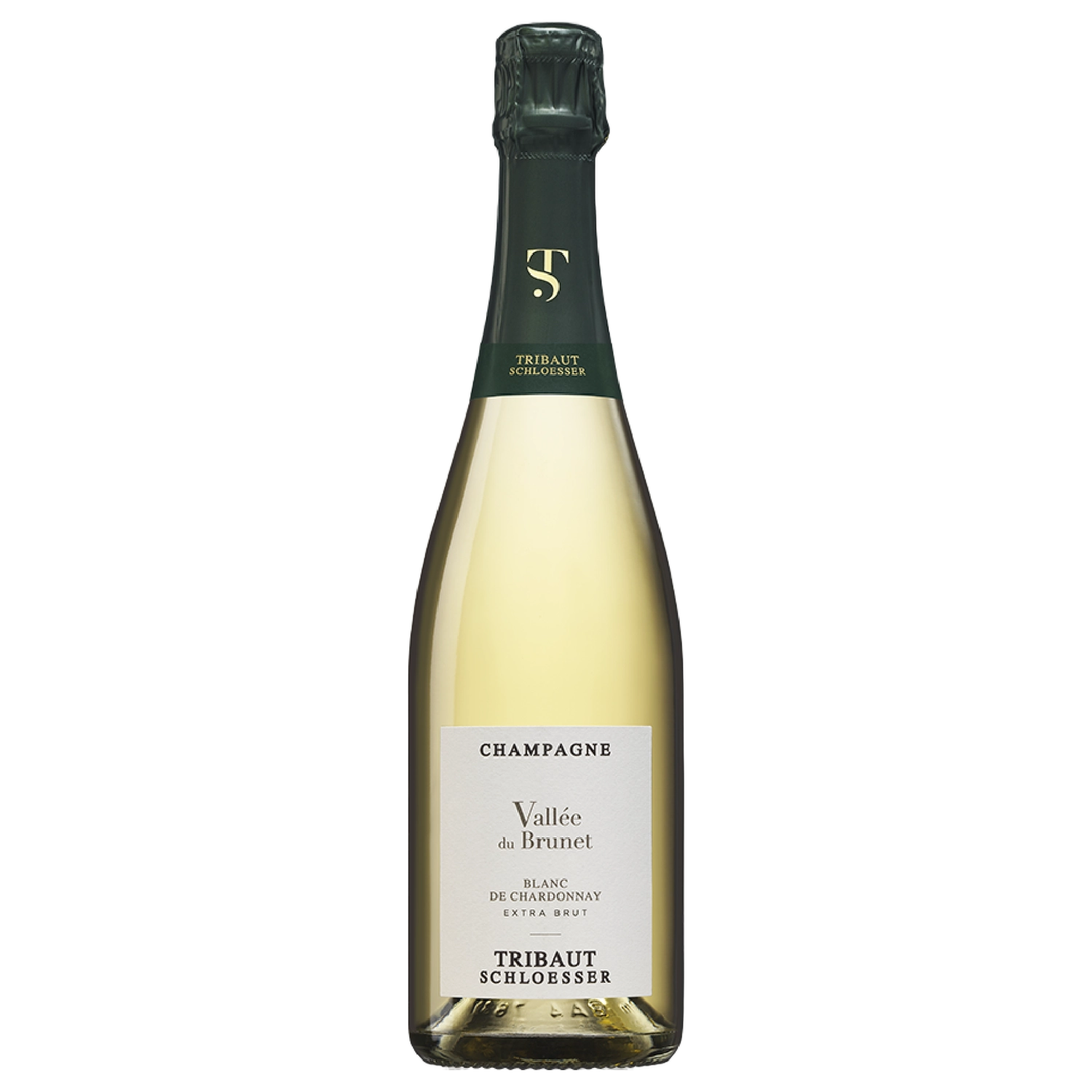 A bottle of NV Tribaut Schloesser Champagne Vallee Du Brunet Blanc De Chardonnay Extra Brut 750ml White Wine