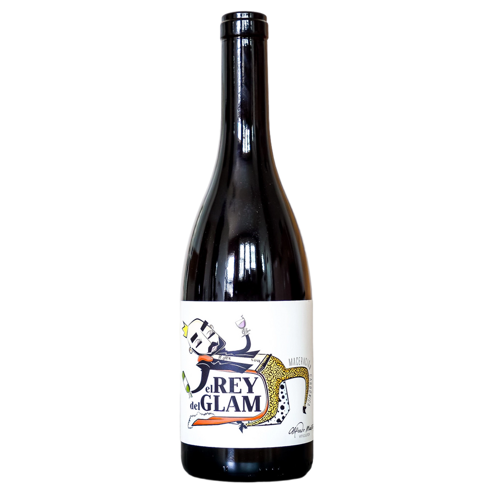 A bottle of 2023 Alfredo Maestro El Rey Del Glam 750ml Red Wine