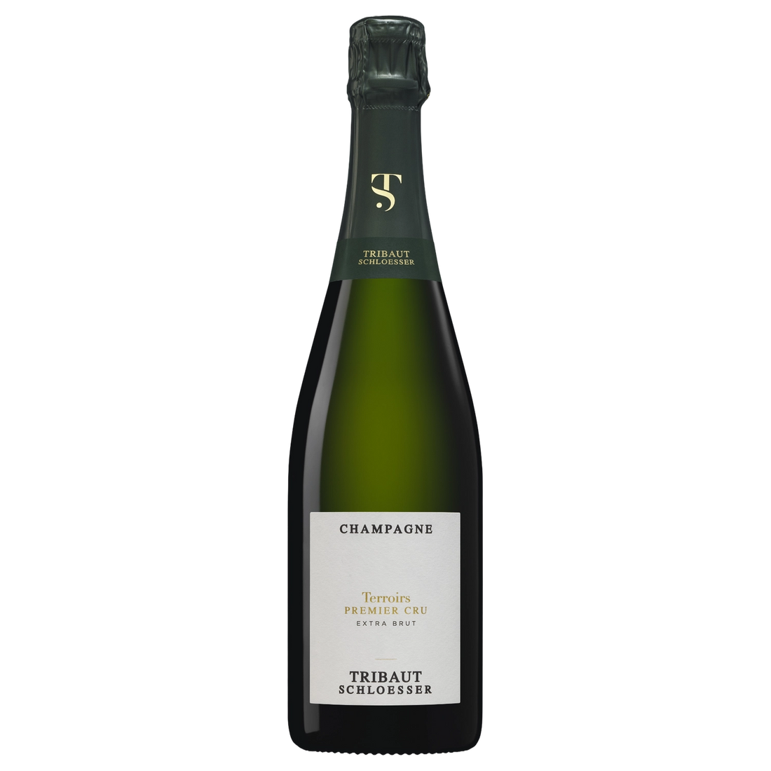 A bottle of NV Tribaut Schloesser Champagne Terroirs Premier Cru Extra Brut 750ml Sparkling Wine
