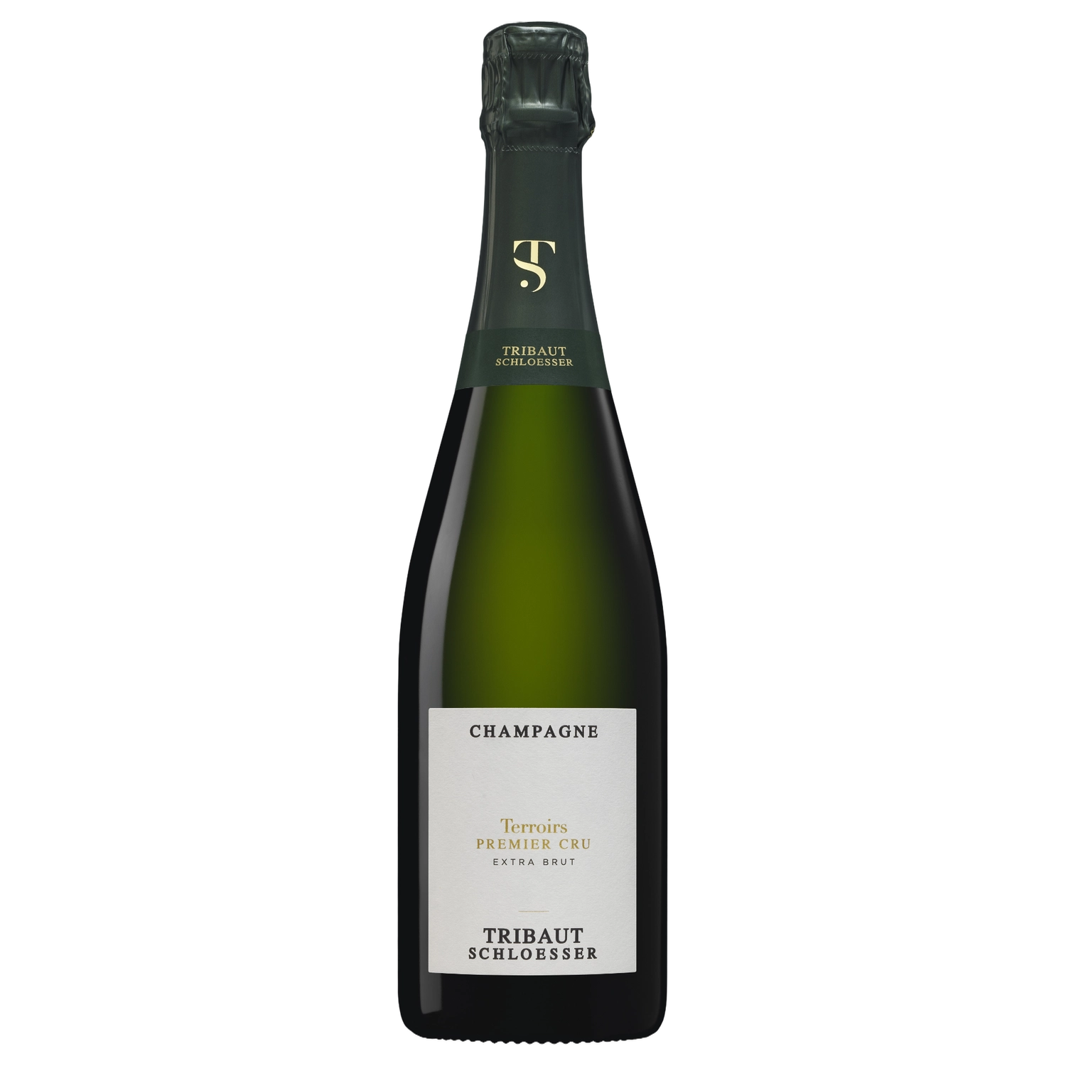 A bottle of NV Tribaut Schloesser Champagne Terroirs Premier Cru Extra Brut 750ml Sparkling Wine