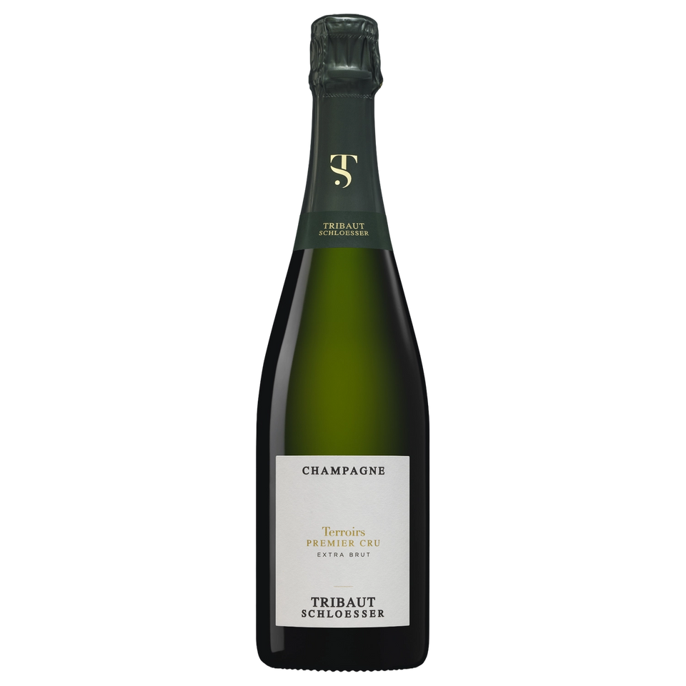 A bottle of NV Tribaut Schloesser Champagne Terroirs Premier Cru Extra Brut 750ml Sparkling Wine