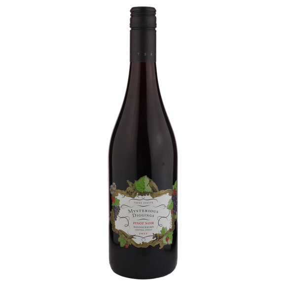 A bottle of Terra Sancta Mysterious Diggings Pinot Noir 2025 750ml Red Wine