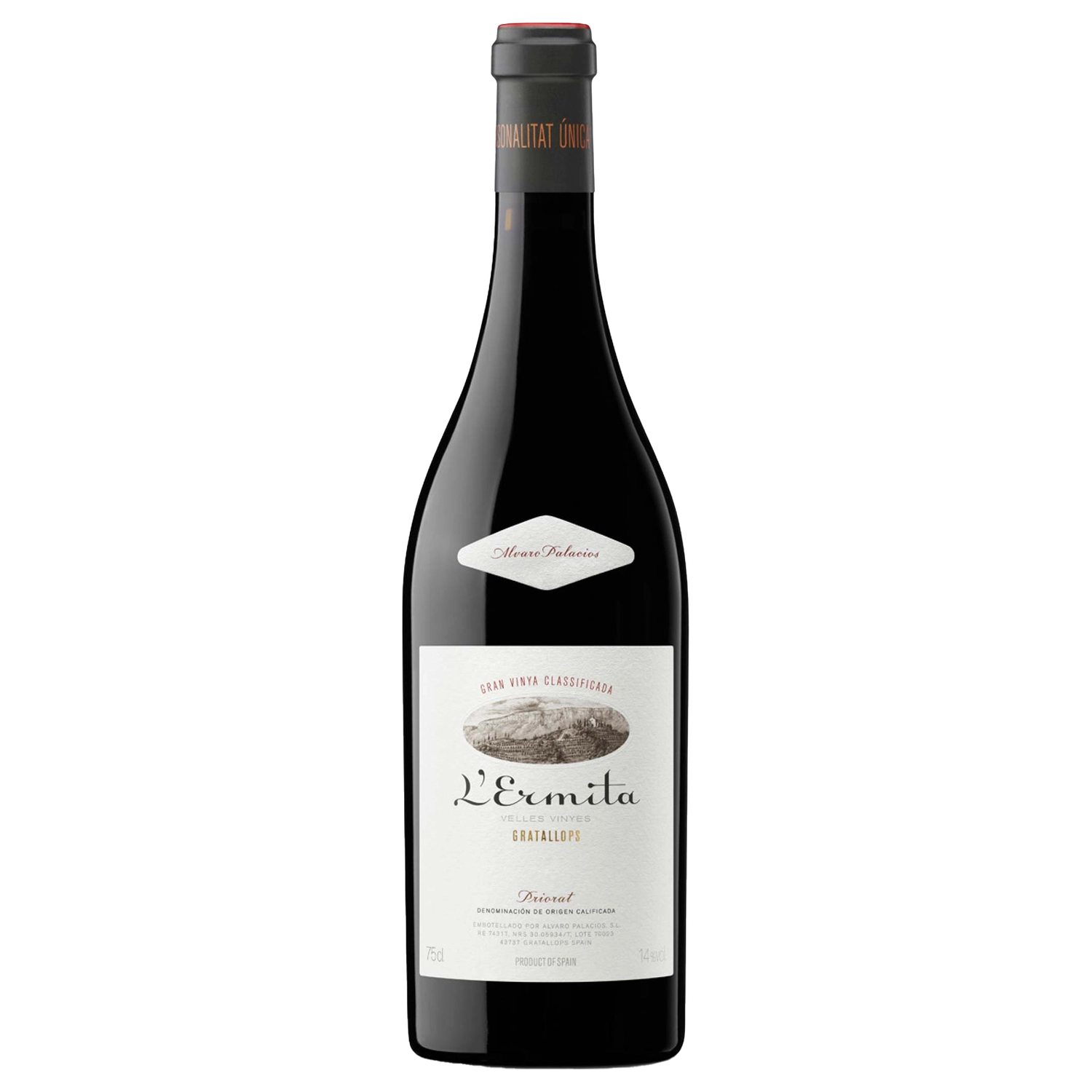 A bottle of A. Palacios L'Ermita 2021 750ml Red Wine