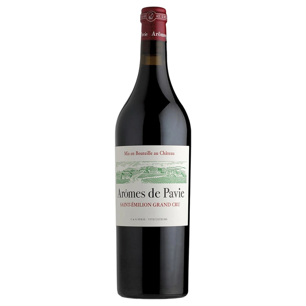 A bottle of Les Aromes De Pavie 2018 750ml Red Wine