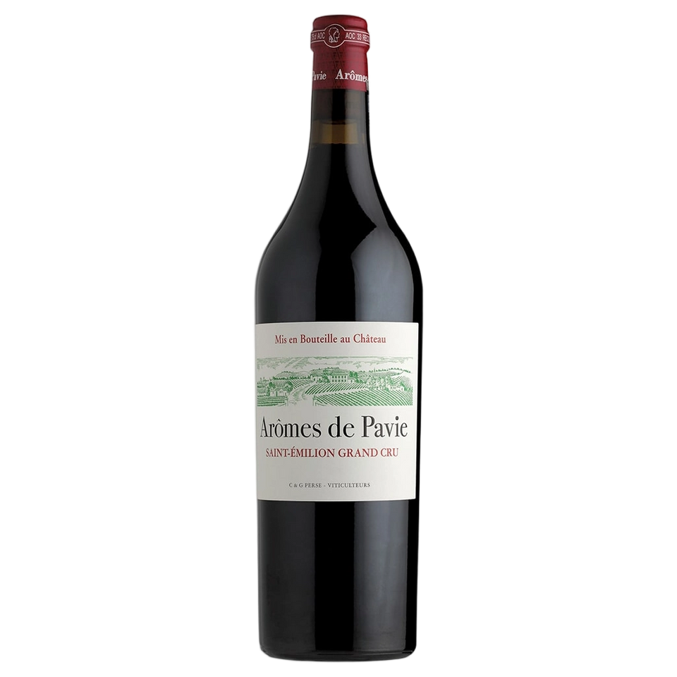 A bottle of Les Aromes De Pavie 2018 750ml Red Wine