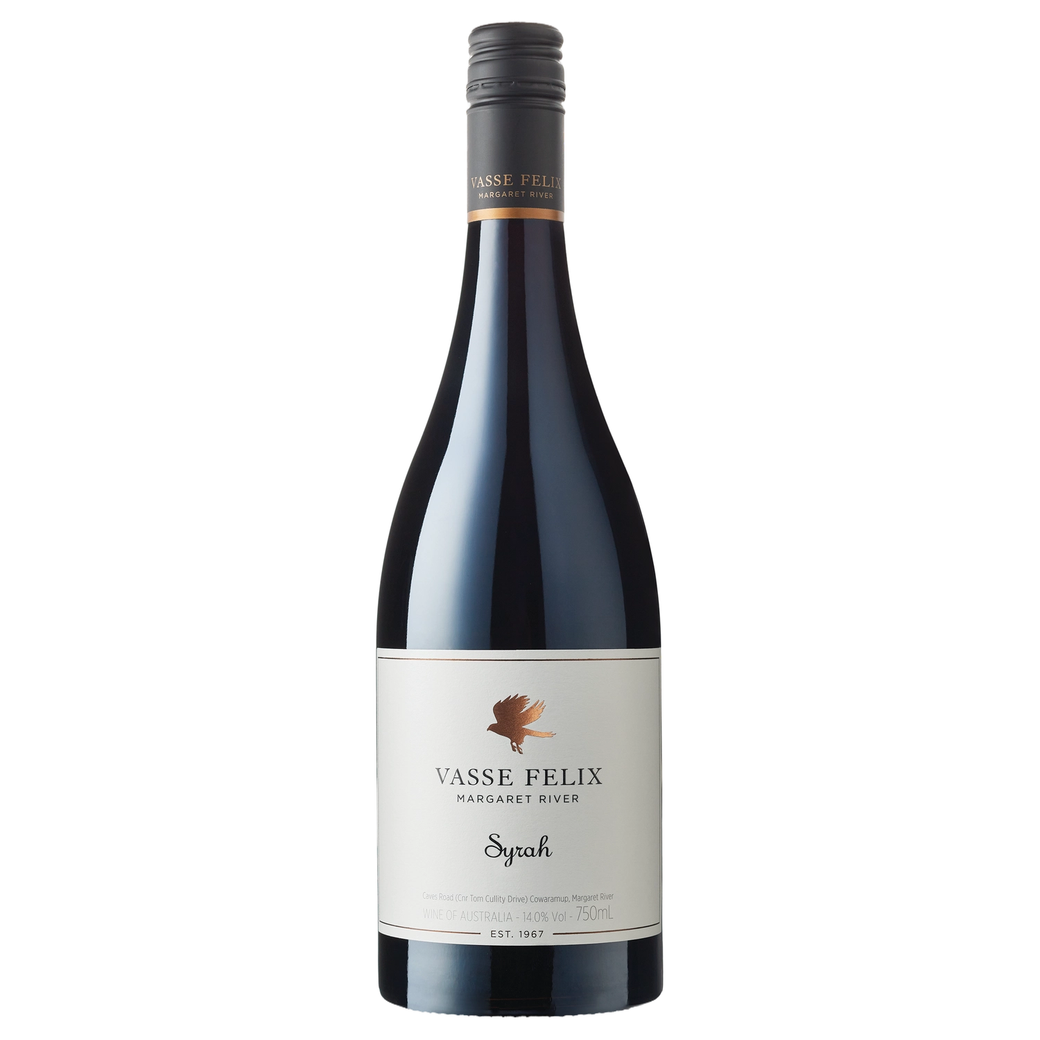 A bottle of Vasse Felix Syrah 2024 750ml Red Wine